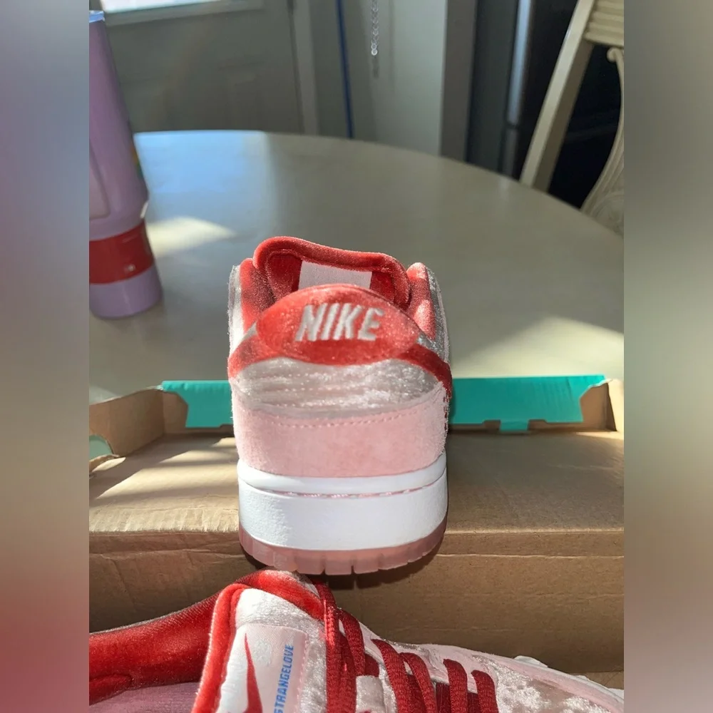 Nike Men’s Pink and Red Velvet Dunk Sneakers